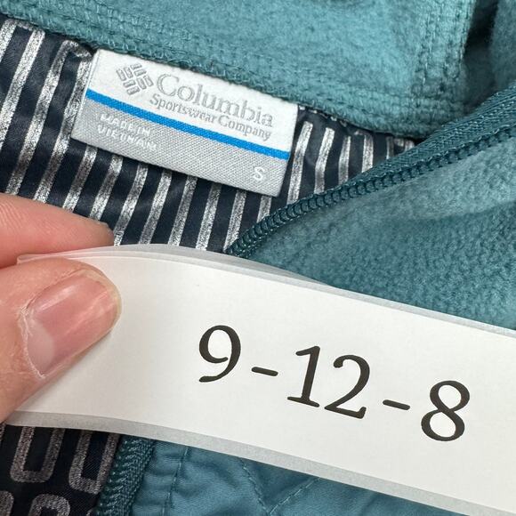 Columbia Vest Womens Small Blue Warmer Days Hooded Quilted Full Zip Thermal Coil - Picture 3 of 8